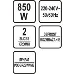 TOSTER 700-850W CZARNY