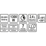 FRYTKOWNICA BEZTŁUSZCZOWA 1300W, 2.4L. PANEL LED