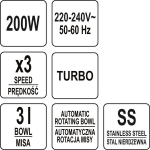 MIKSER RĘCZNY 200-250W MISA, STAL NIERDZEWNA