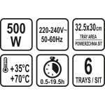 SUSZARKA SPOŻYWCZA, 6 SIT, 420-500W.