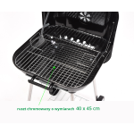 GRILL OGRODOWY Z POKRYWĄ, RUSZT 40*45CM.