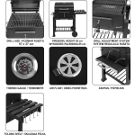 GRILL WĘGLOWY DELUXE, RUSZT 57*37CM