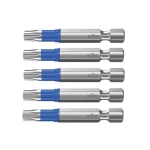 ZESTAW BITÓW T30*50MM. TORX, 1/4'' W KASECIE, 5 CZ.