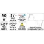 PRZETWORNICA NAPIĘCIA 12/230V 500W