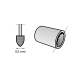 ŚCIERNICA OWALNA Z TLENKU GLINU 9,5MM 3 SZT.