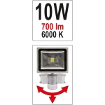 REFLEKTOR DIODOWY Z CZUJNIKIEM RUCHU 10W 700LM COB
