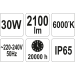 REFLEKTOR DIODOWY 30W 2100LM COB