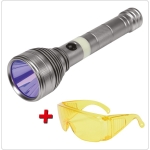 ZESTAW LATARKA UV AKUMULATOROWA 3W + OKULARY