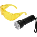 ZESTAW LATARKA UV 21 LED I OKULARY