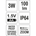 METALOWA LATARKA Z DIODĄ CREE 100*25MM