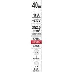 PRZEDŁUŻACZ BĘBNOWY 40M 4 GNIAZDA 3*2.5MM2