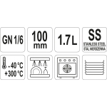POJEMNIK GASTRONOMICZNY GN 1/6 100MM