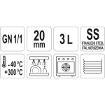 POJEMNIK GASTRONOMICZNY GN 1/1 20MM