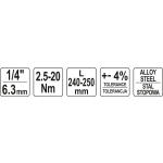 KLUCZ DYNAMOMETRYCZNY 1/4'' 2.5-20NM