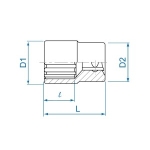 NASADKA KRÓTKA 12-KĄTNA CHROMOWANA 1/4'' 11/32''*24MM