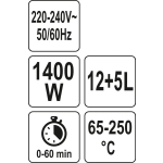 KOMBIWAR HALOGENOWY 17L, CZARNY, 9 AKCESORIÓW
