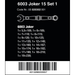 ZESTAW KLUCZY PŁASKO-OCZKOWYCH 6003 JOKER 15SZT.