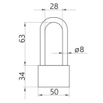 KŁÓDKA ZATRZASKOWA BĘBENKOWA MOSIĘŻNA KD51M H=63MM