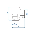NASADKA KRÓTKA UDAROWA  6-KĄTNA 3/4'' CALOWA 1-1/8'' 53MM