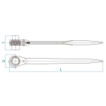 DWUSTRONNY KLUCZ NASADKOWY Z GRZECHOTKĄ 30*32MM, DŁ. 402MM