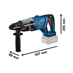 MŁOT UDAROWY OBROTOWY AKUMULATOROWY SDS+ GBH 18V-28DC 0*AH L