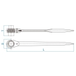 DWUSTRONNY KLUCZ NASADKOWY Z GRZECHOTKĄ 27*30MM, DŁ. 402MM