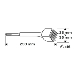 GROSZKOWNIK SDS PLUS 35*35 MM, 16 ZĘBÓW