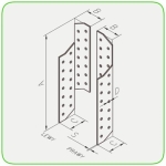 ŁĄCZNIK BUDOWLANY KĄTOWY 220*40*40*2 MM PRAWY