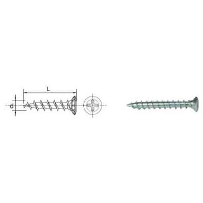 WKRĘT DO MONTAŻU OKUĆ ŁEB STOŻKOWY 4.0*30MM