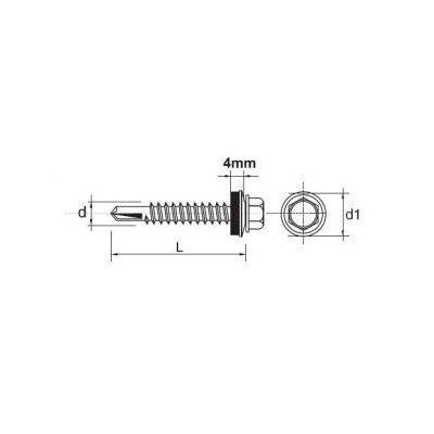 WKRĘT SAMOWIERTNY IMPAX Z EPDM #3.5MM RAL8004 4.8*19MM