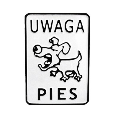 TABLICA 15*20CM UWAGA PIES