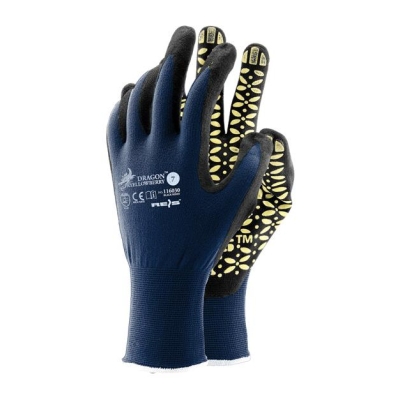 RĘKAWICE LYCRA+NYLON POWLEKANE NITRYLEM RYELLOWBERRY 10