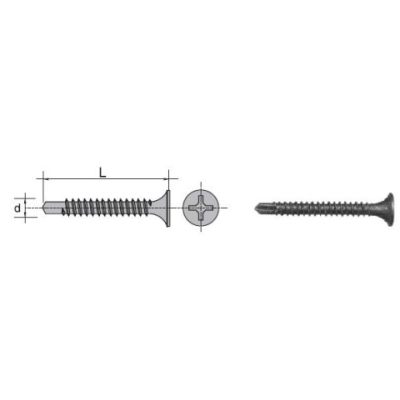 WKRĘT SAMOWIERTNY FOSFATYZOWANY 3.5*45MM