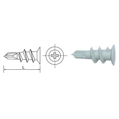 ŚRUBA TYPU DRIVA NYLON 13*22MM