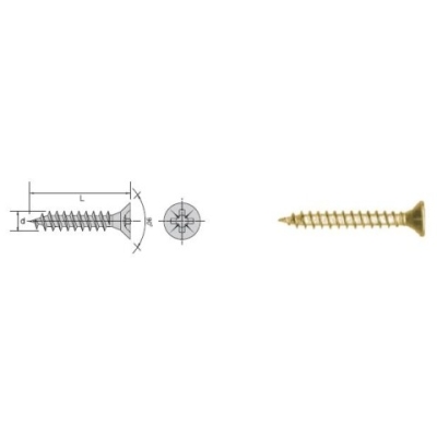 WKRĘT DO DREWNA OCYNK ŻÓŁTY PEŁNY GWINT FHD 4.0*45MM
