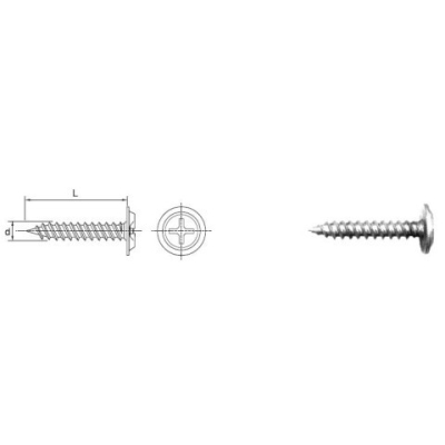 WKRĘT Z ŁBEM PODKŁADKOWYM OCYNKOWANY 4.2*25MM KG