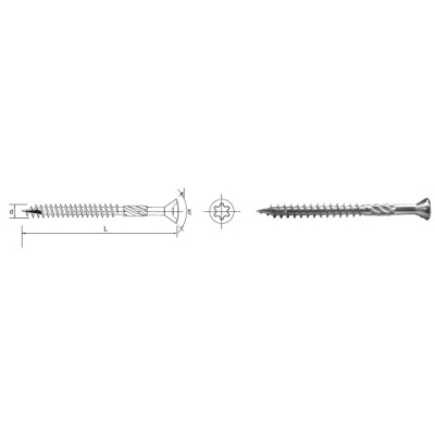 WKRĘT DO DREWNA TWARDEGO TROPIC C2 4*40MM T15