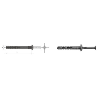 KOŁEK SZYBKI MONTAŻ Z ŁBEM GRZYBKOWYM NYLON 6*40MM