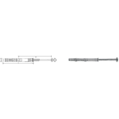 DYBEL RAMOWY Z WKRĘTEM Z ŁBEM SZEŚCIOKĄTNYM 12*180MM