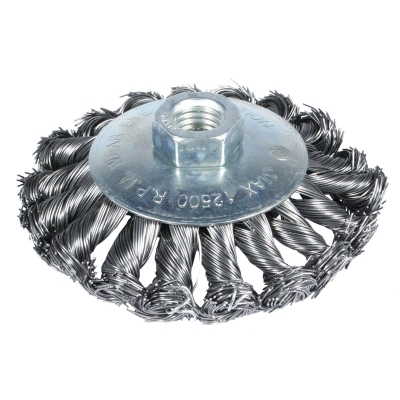 SZCZOTKA TARCZOWO KĄTOWA SPLATANA 100MM ZN