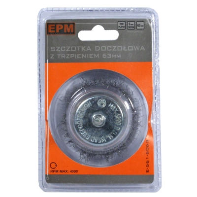 SZCZOTKA DOCZOŁOWA Z TRZPIENIEM 63MM ZN