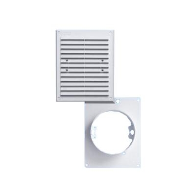 KRATKA Z WYJŚCIEM RUROWYM 175*215MM FI100MM BIAŁA Z SIATKĄ