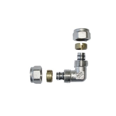 KOLANO 90 PEX/PEX 16*16*2 WKŁADKA ALUMINIOWA