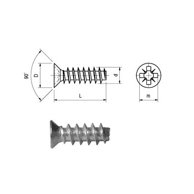 EUROWKRĘT STOŻKOWY OCYNKOWANY 6.3*11MM