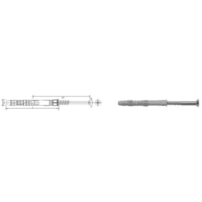 DYBEL RAMOWY Z WKRĘTEM KRZYŻOWYM 8*140MM