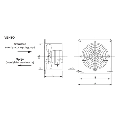 WENTYLATOR VENTO 31N 1F NAWIEWNY