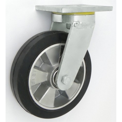 KOŁO ALUMINIUM-GUMA 200MM OBUDOWA SKRĘTNA SPAWANA A62GD