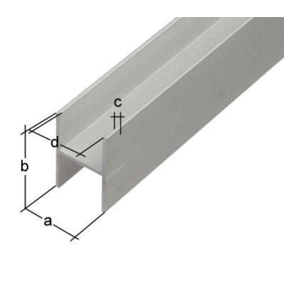 PROFIL H ZACISKOWY 2000X10,9X20,0X1,5