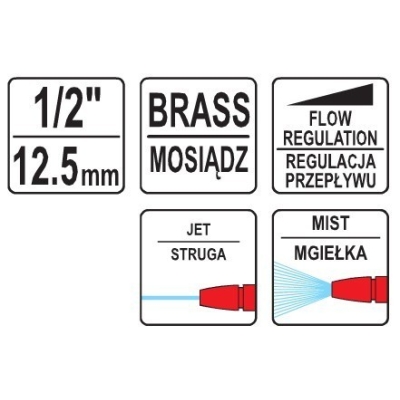 ZRASZACZ PISTOLETOWY METALOWY REGULOWANY