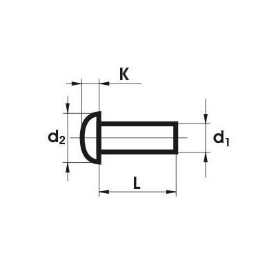 NIT ALUMINIOWY PEŁNY Z ŁBEM KULISTYM 4.0*14 MM